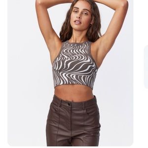 Glassons Brown and white animal wave print. Size small. NEW WITH TAG